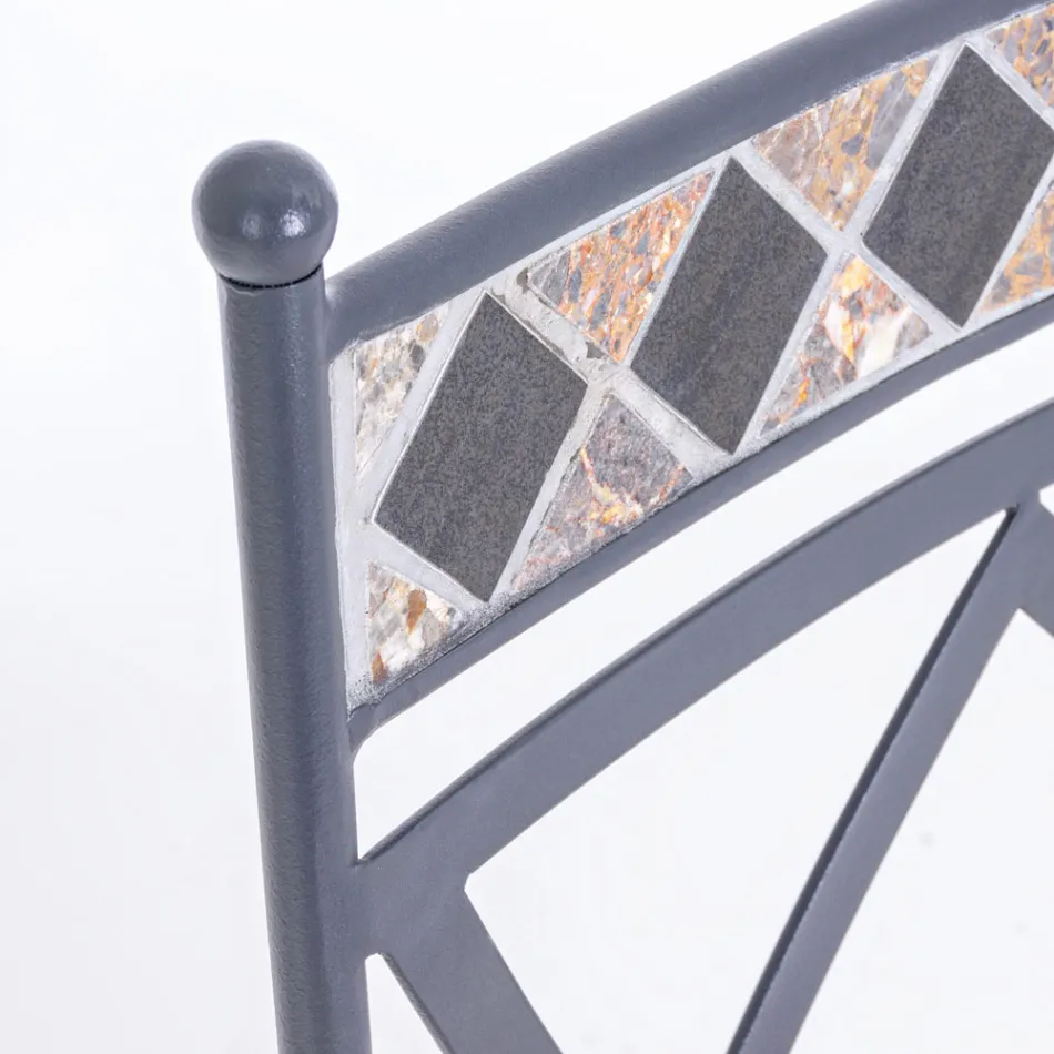 Scaun de gradina din otel stivuibil cu sau fara cotiere - Letizia Viadurini