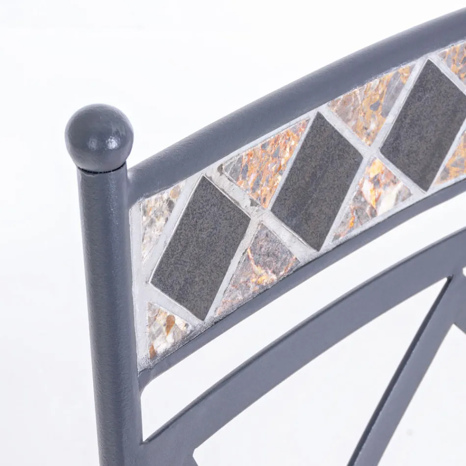 Scaun de gradina stivuibil din otel cu sau fara cotiere - Letizia Viadurini