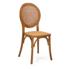 Scaun stivuibil pentru camera de zi din lemn Ailando și paie Vienna - Laguna Viadurini