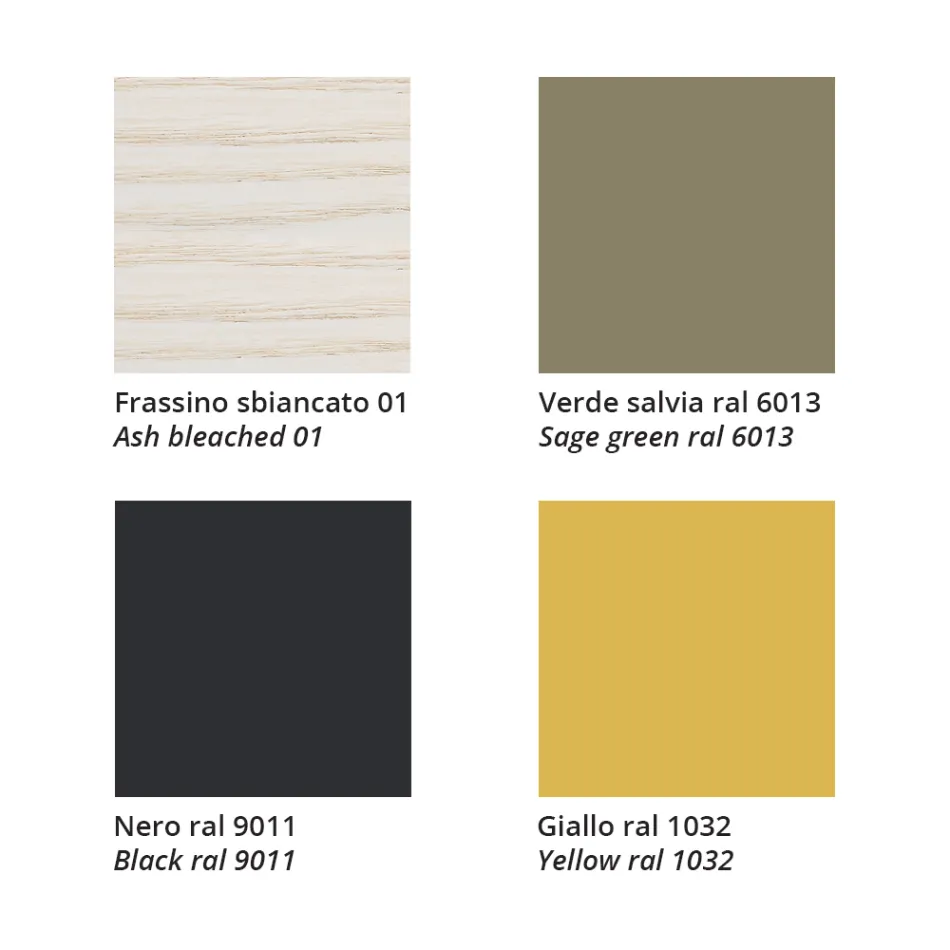 Scaun stivuibil din frasin cu sezut din stofa Made in Italy, 2 piese - Oslo Viadurini