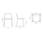 Scaun stivuibil din Lemn cu Scaun din Catifea Fabricat in Italia, 2 Bucati - Leipzig Viadurini