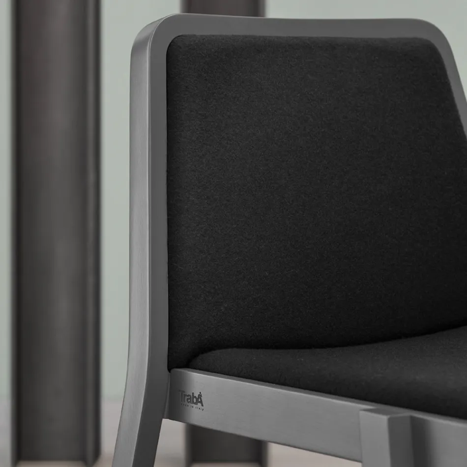 Scaun stivuibil din Lemn cu Scaun din Catifea Fabricat in Italia, 2 Bucati - Leipzig Viadurini