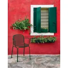 Scaun metalic în aer liber, aplicabil, fabricat în Italia, 4 piese - Verna Viadurini