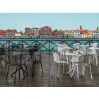 Scaun metalic în aer liber, aplicabil, fabricat în Italia, 4 piese - Verna Viadurini