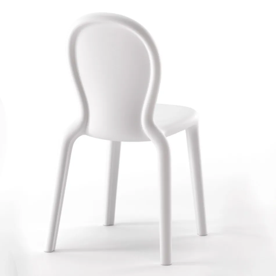 Scaun stivuibil din Polietilena Colorata Fabricat in Italia, 2 Bucati - Jamala Viadurini