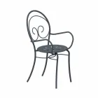 Scaun de exterior stivuibil din metal fabricat în Italia, 2 piese - autoritate Viadurini
