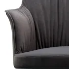 Scaun din otel cu sezut acoperit din catifea Made in Italy - Arisa Viadurini