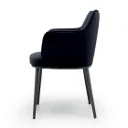 Scaun din otel cu sezut acoperit din catifea Made in Italy - Arisa Viadurini