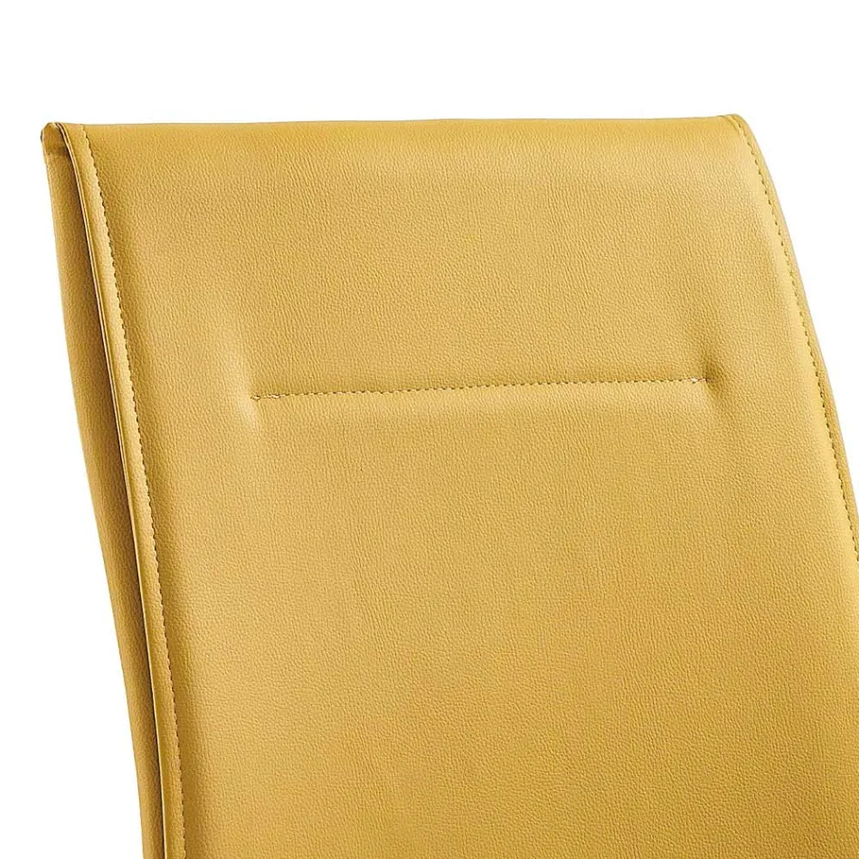 Scaun de Sufragerie din Imitatie Piele Design Modern Elegant - Granger Viadurini