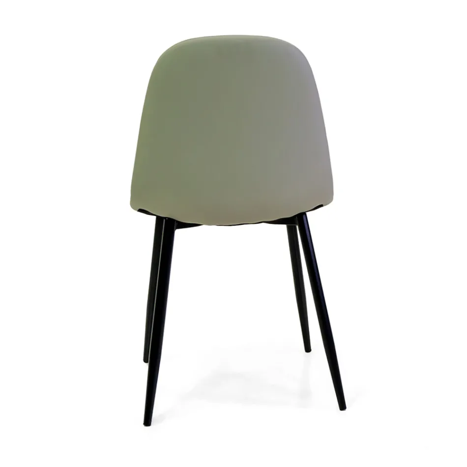 Scaun din piele ecologică cu diferite finisaje și structură metalică - Pencil Viadurini