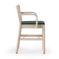 Scaun din fag solid cu cotiere și scaun căptușit Made in Italy - Nora