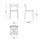 Scaun din frasin solid cu scaun țesut manual fabricat în Italia - Buri Viadurini