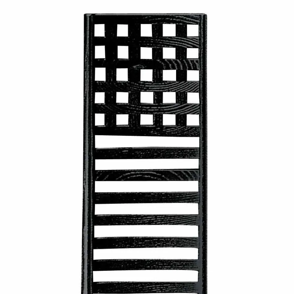 Scaun din frasin vopsit negru cu scaun din bumbac Made in Italy - Merapio Viadurini