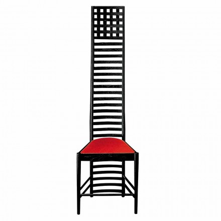 Scaun din frasin vopsit negru cu scaun din bumbac Made in Italy - Merapio Viadurini