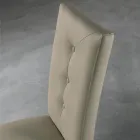 Scaun din lemn si scaun din piele ecologica cu nasturi cu design italian - Mircea Viadurini