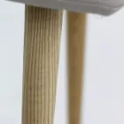 Scaun din lemn masiv acoperit cu piele ecologică mov Viadurini