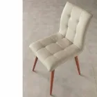 Scaun din lemn masiv tapițat cu piele ecologică mov Viadurini