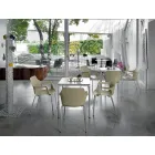 Scaun Stackable din Metal și Polipropilenă Fabricat în Italia, 4 bucăți - Caramel Viadurini