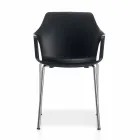 Scaun Stackable din Metal și Polipropilenă Fabricat în Italia, 4 bucăți - Caramel Viadurini