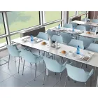 Scaun Stackable din Metal și Polipropilenă Fabricat în Italia, 4 bucăți - Caramel Viadurini