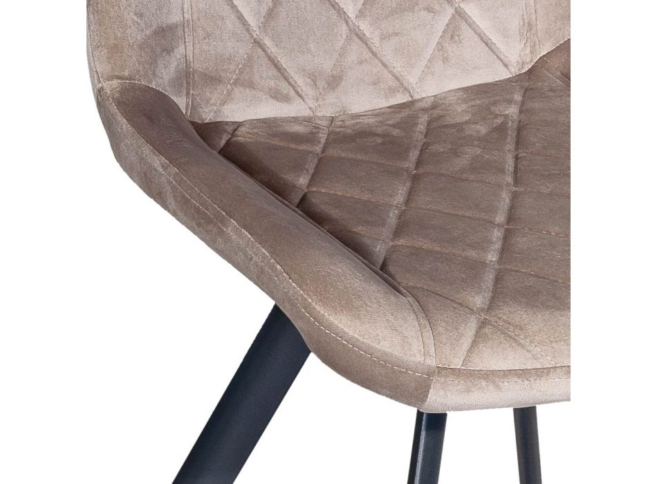 Scaun metalic si scaun din catifea Made in Italy - Corazon Viadurini