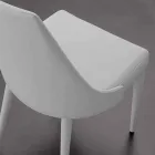 Scaun metalic imbracat integral in piele ecologica Nepitella Viadurini