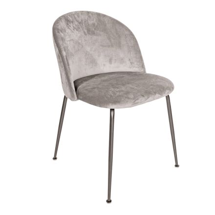 Scaun din metal negru și scaun din catifea gri Made in Italy - Meredith Viadurini
