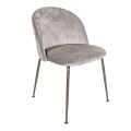 Scaun din metal negru și scaun din catifea gri Made in Italy - Meredith