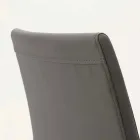 Scaun metalic Caserta imbracat in piele ecologica, design modern Viadurini