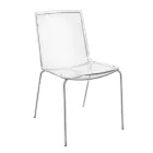 Scaun din Plexiglass Transparent si Fier Made in Italy 2 Piese - Charlotte Viadurini
