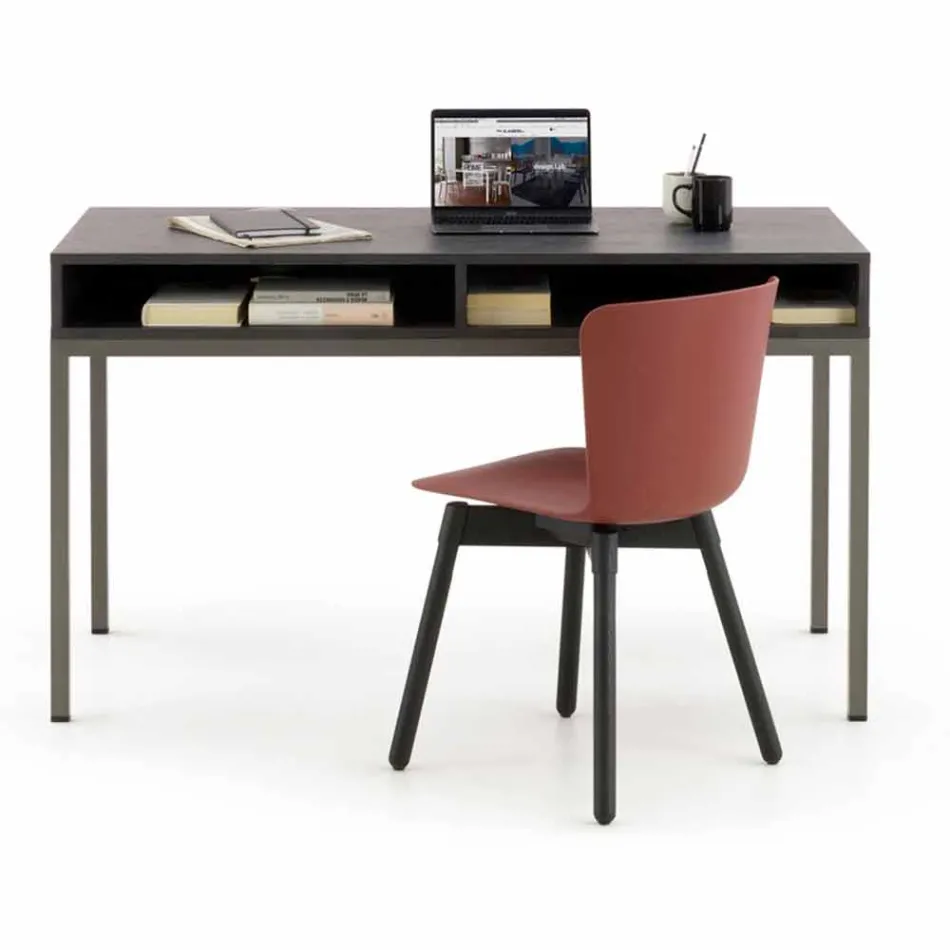 Scaun din polipropilenă cu bază din stejar colorat Fabricat în Italia, 2 bucăți - Scandio Viadurini