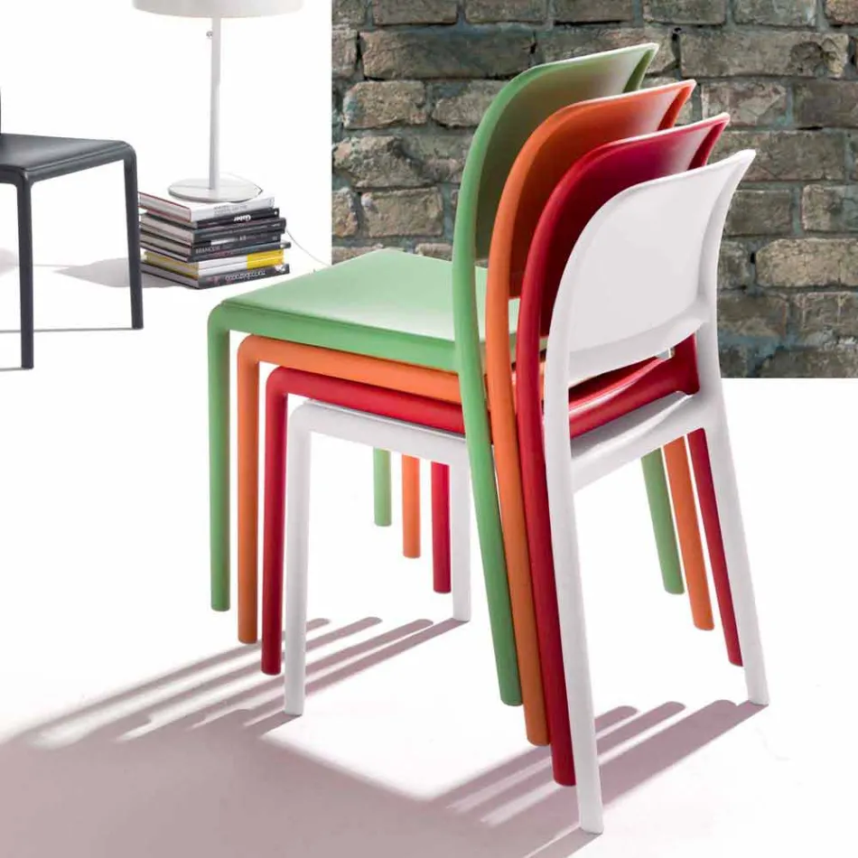 Scaun cu design modern din rasina si fibra de sticla fabricat in Italia Ravenna Viadurini