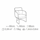 Scaun din stofă cu structură din metal negru de lux Made in Italy - Cacao Viadurini