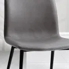 Scaun din țesătură Fibră cu Efect Piele și Picioare metalice Made in Italy - Amane Viadurini