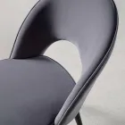 Scaun din catifea cu picioare din metal negru și alamă satinată, 4 bucăți - Sibea Viadurini