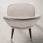 Scaun din catifea cu picioare din metal negru și alamă satinată, 4 bucăți - Sibea Viadurini