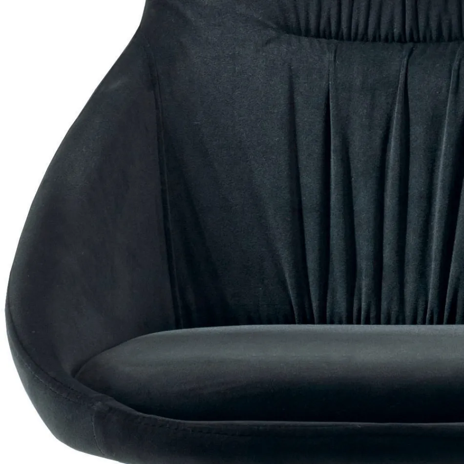 Scaun din Catifea si Otel Lacuit RAL Made in Italy 4 Piese - Mariapina Viadurini