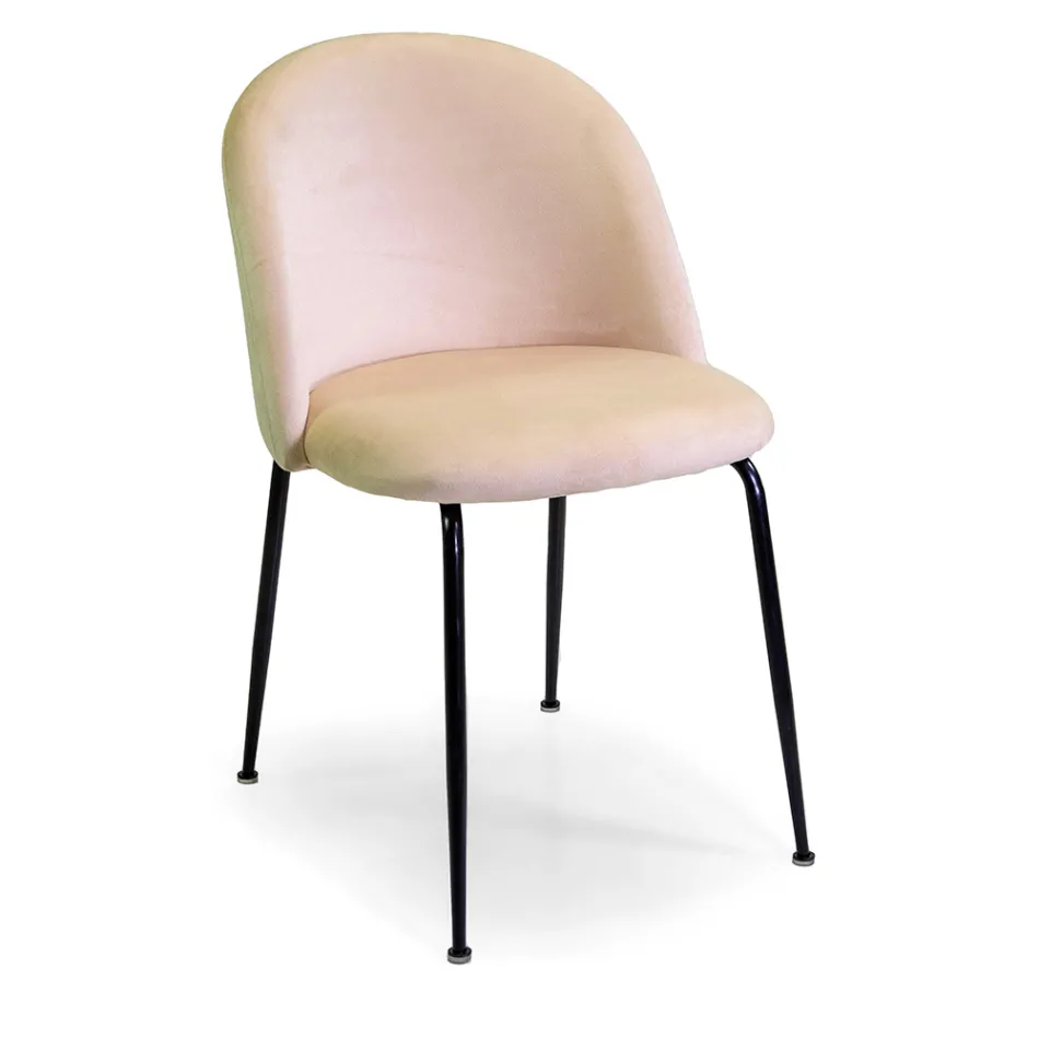 Scaun din catifea și cadru metalic în diferite finisaje - Penna Viadurini