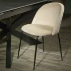 Scaun din catifea și cadru metalic în diferite finisaje - Penna Viadurini