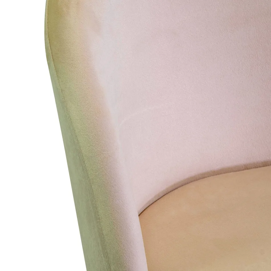 Scaun din catifea și cadru metalic în diferite finisaje - Penna Viadurini