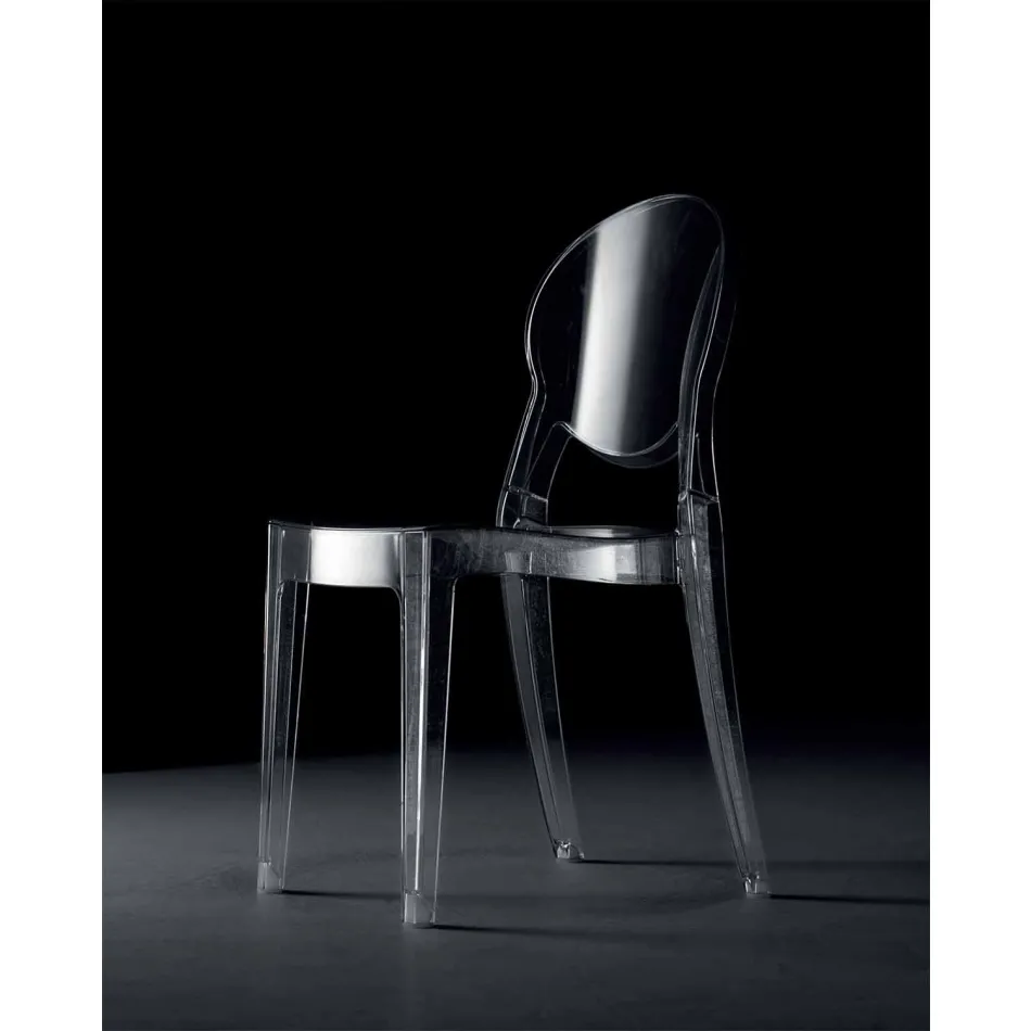 Scaun stivuibil pentru interior sau exterior din policarbonat transparent – Pianeta Viadurini