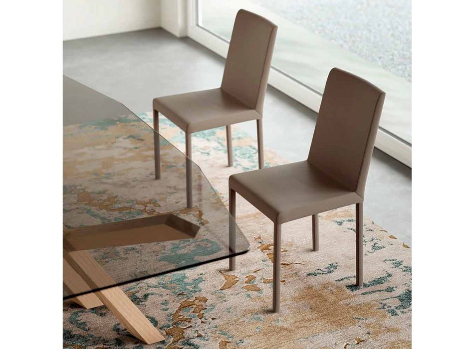 Design scaun de viață eco-piele produs în Italia, Soliera Viadurini