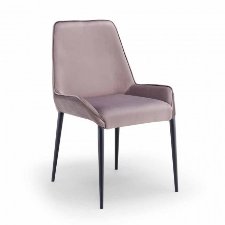 Design scaun de locuit din metal și catifea fabricat în Italia, Zerba Viadurini