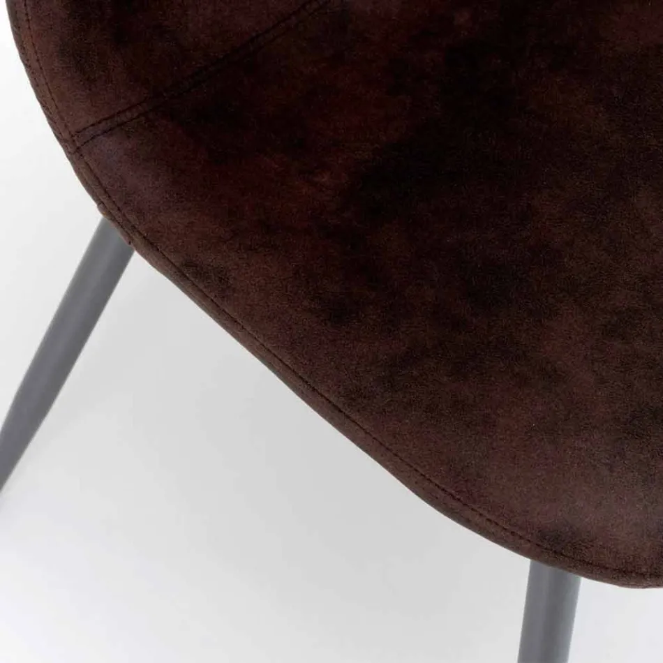 Scaun de zi cu design modern din piele imitație, Elice, 4 piese Viadurini