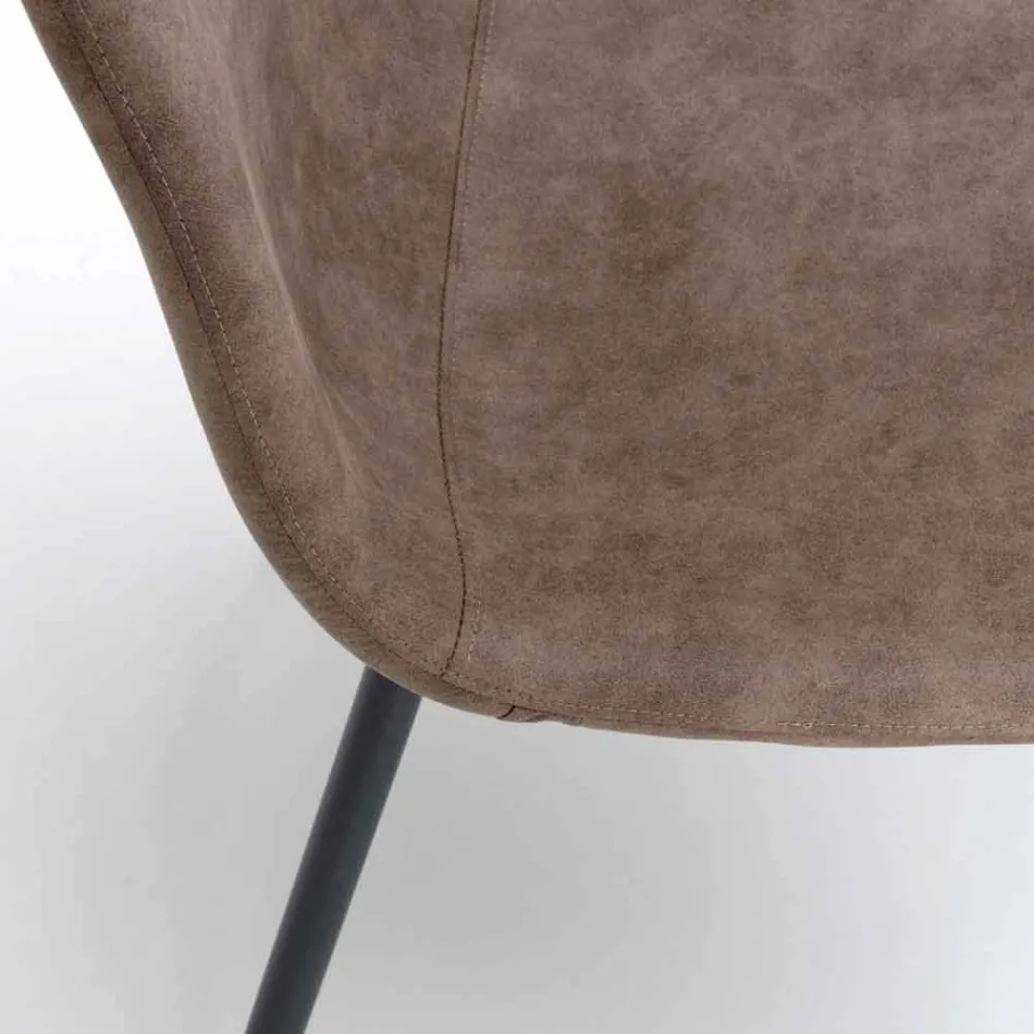 Scaun de zi cu design modern din piele imitație, Elice, 4 piese Viadurini