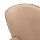 Scaun modern, acoperit complet din imitație de piele, Accadia,  4 piese Viadurini