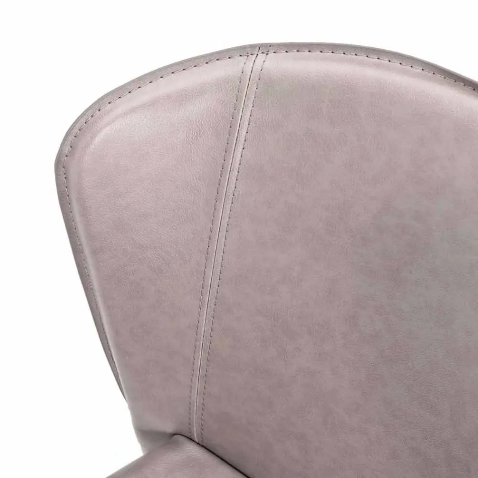 Scaun modern, acoperit complet din imitație de piele, Accadia,  4 piese Viadurini