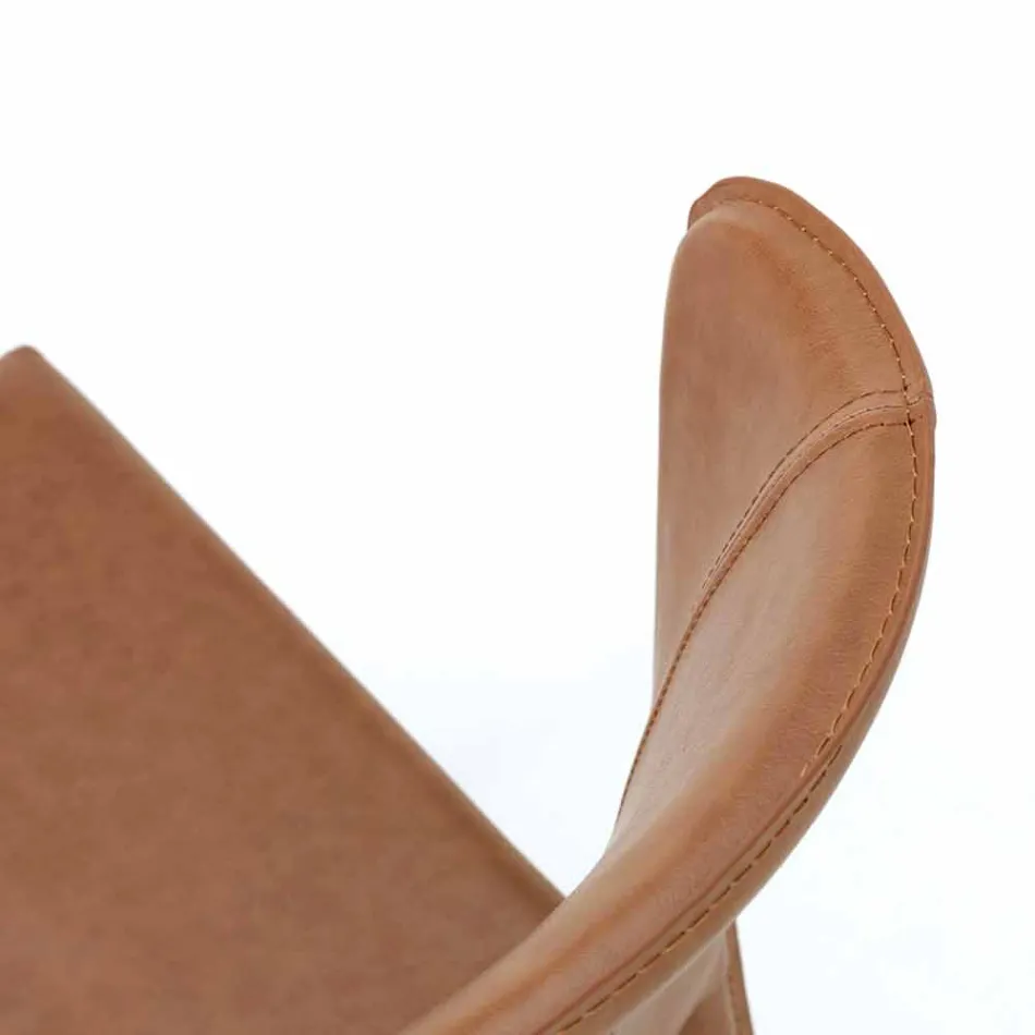 Scaun modern, acoperit complet din imitație de piele, Accadia,  4 piese Viadurini