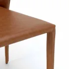 Scaun modern, acoperit complet din imitație de piele, Accadia,  4 piese Viadurini