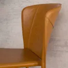 Scaun modern, acoperit complet din imitație de piele, Accadia,  4 piese Viadurini